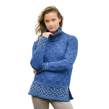 Ladies Ranelagh Jacquard Blue Jumper