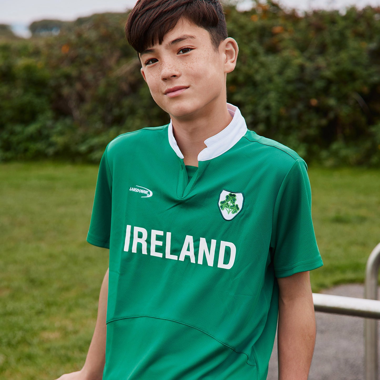 Kids Lansdowne Ireland Shamrock Crest Design Rugby Shirt