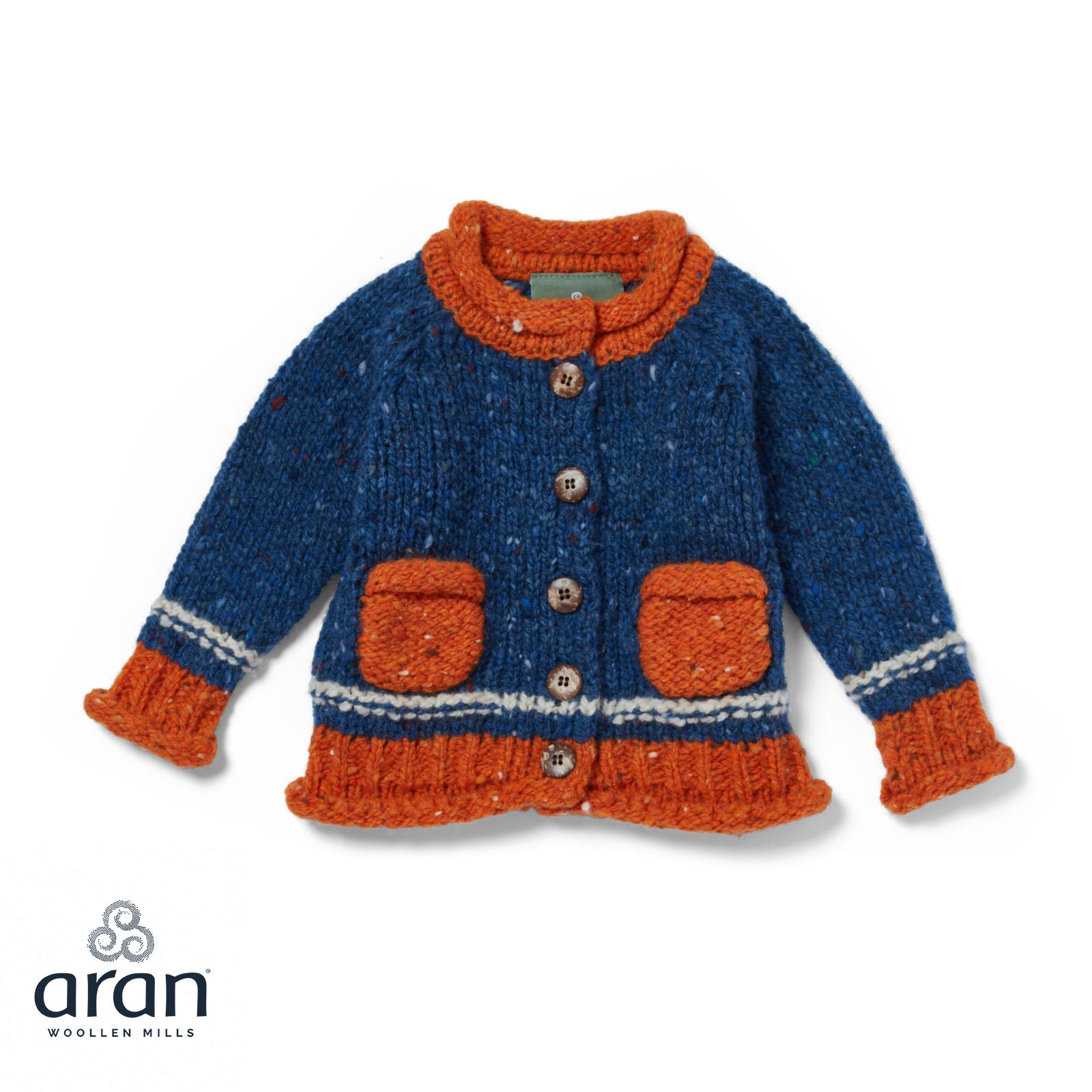 Baby Roll Neck Cardigan Blue 