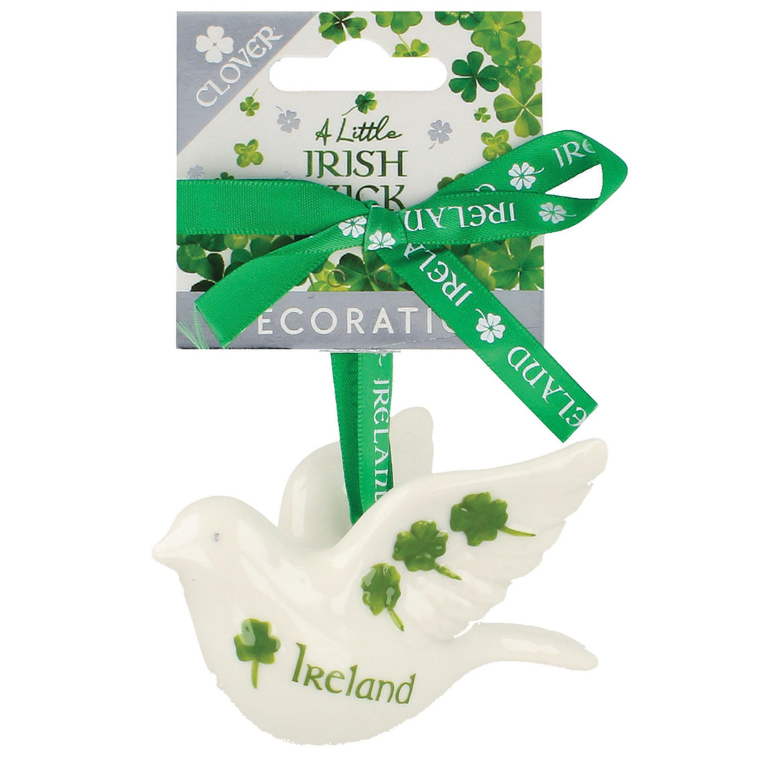 Ceramic Clover Dove Ornament