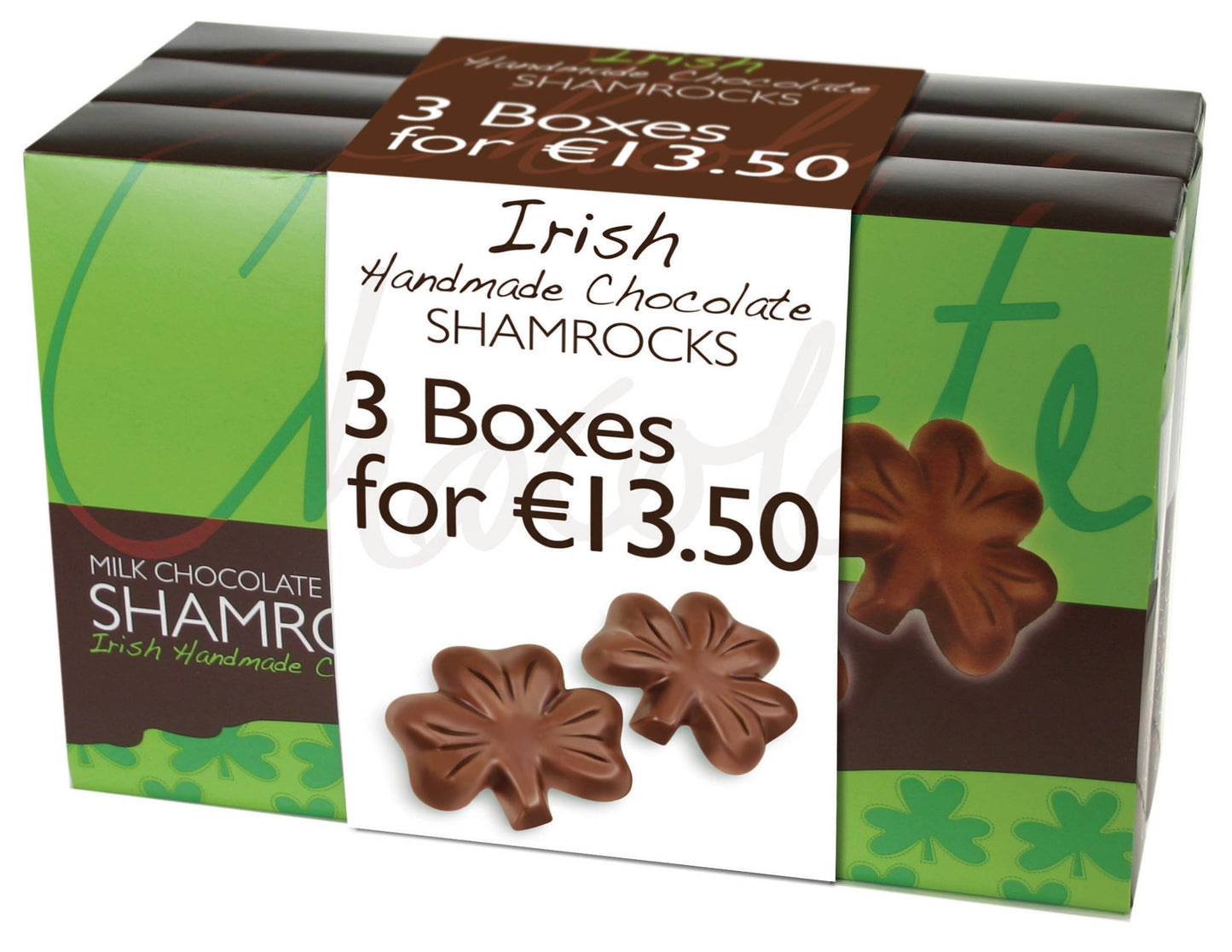 Milk chocolate shamrocks three box gift pack