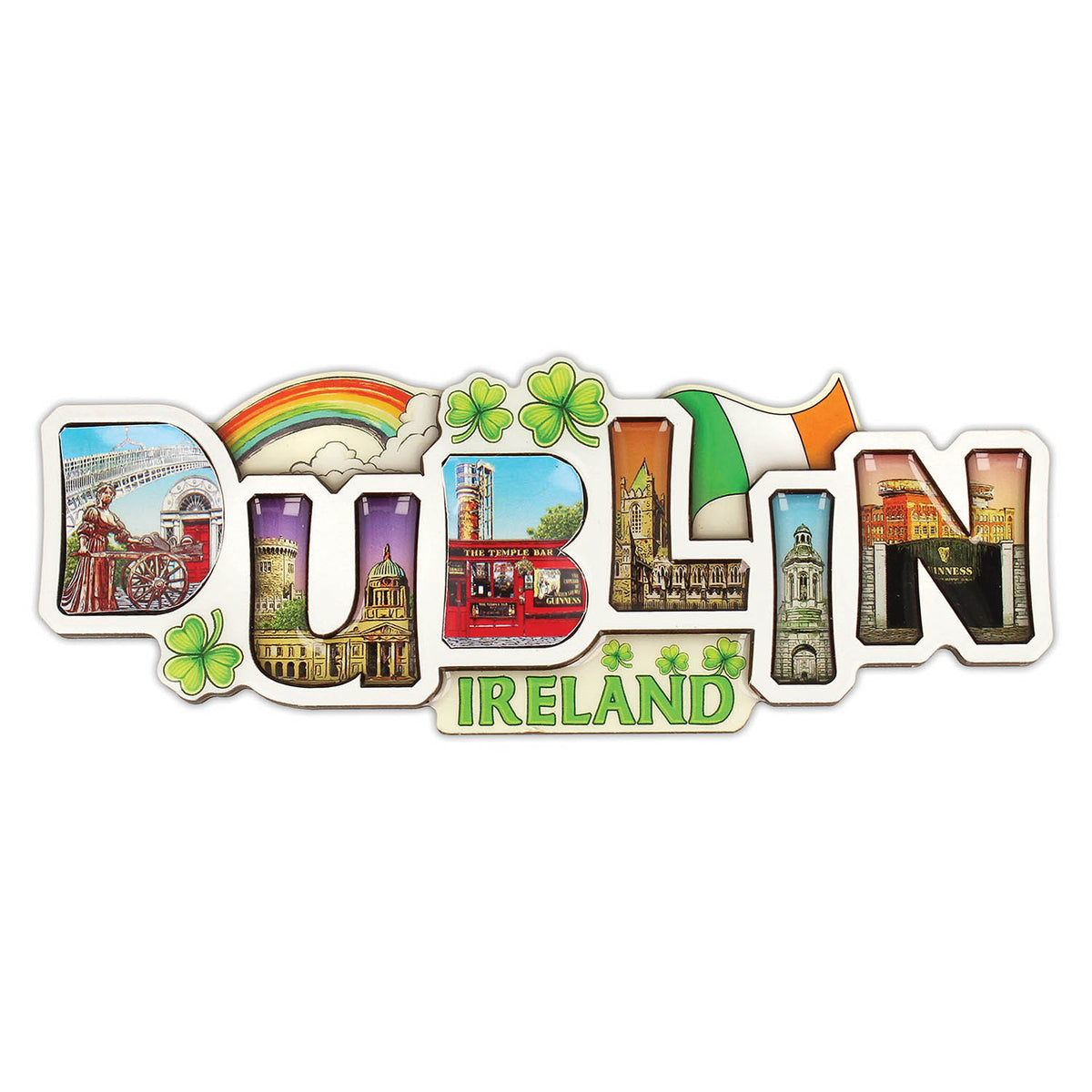 Dublin Cutout Word Wooden Magnet