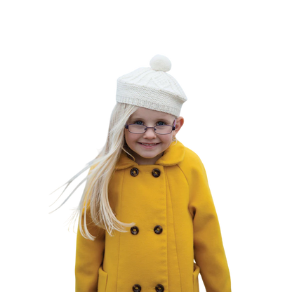 Kids Aran Wool Natural Beret