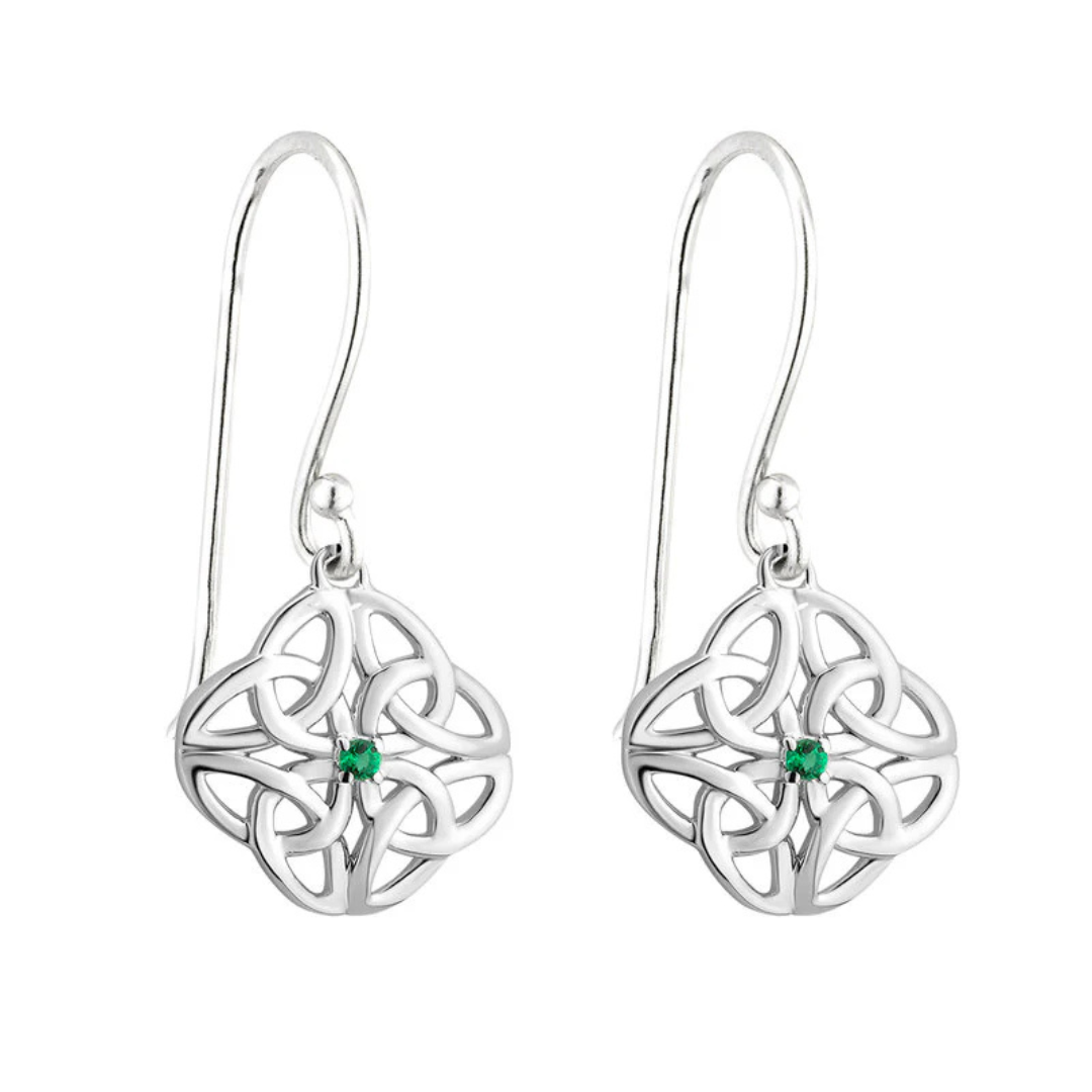 Sterling Silver Celtic Knot Drop Earrings