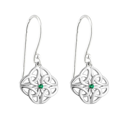 Sterling Silver Celtic Knot Drop Earrings