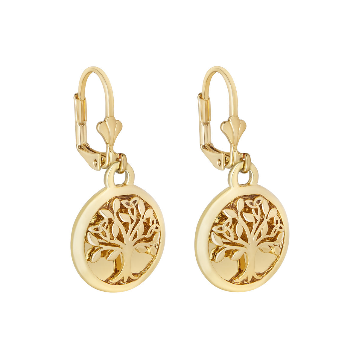 Gold Plated Tree Of Life Boxed Drop Earrings