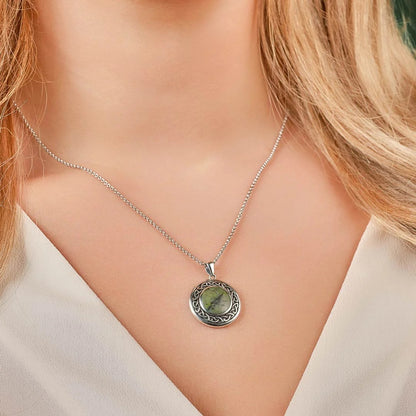 Sterling Silver Connemara Marble Trinity Knot Pendant