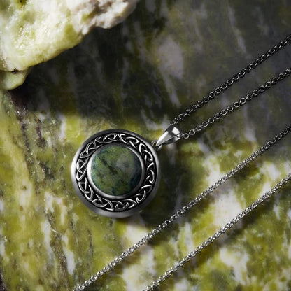 Sterling Silver Connemara Marble Trinity Knot Pendant