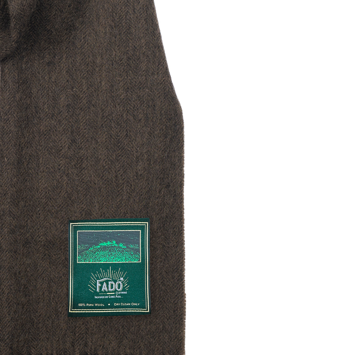 Brushed Woollen Tartan Scarf Green