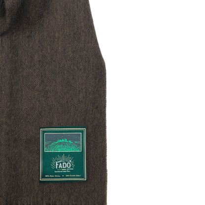 Brushed Woollen Tartan Scarf Green