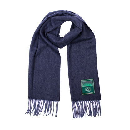 Brushed Woollen Tartan Scarf Navy