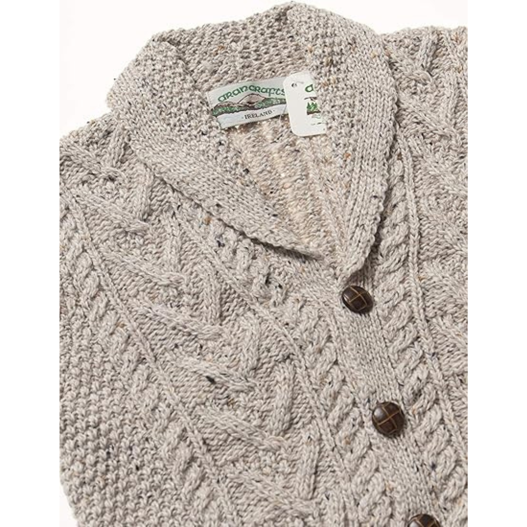 Childrens Merino Wool Cardigan Oatmeal 