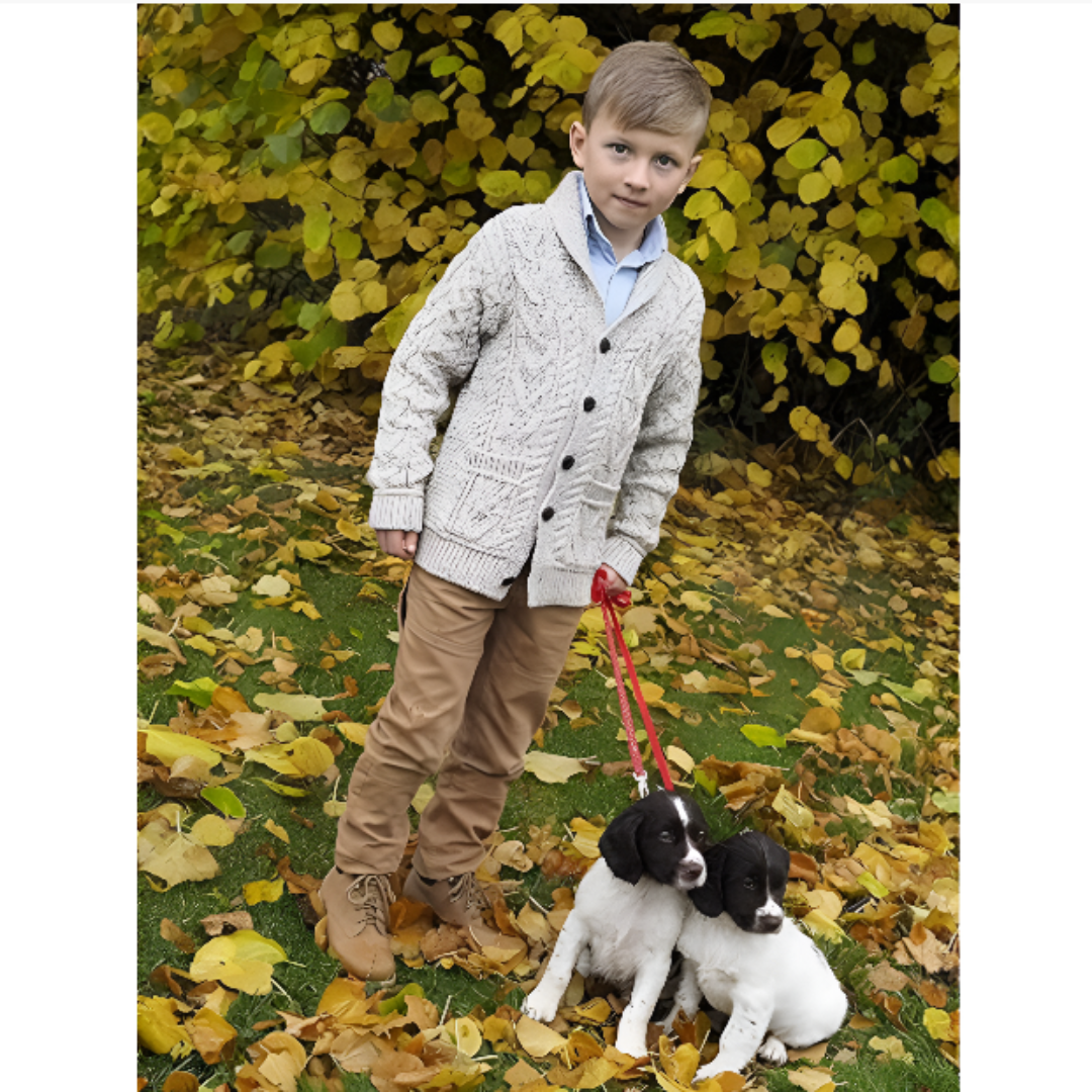 Childrens Merino Wool Cardigan Oatmeal