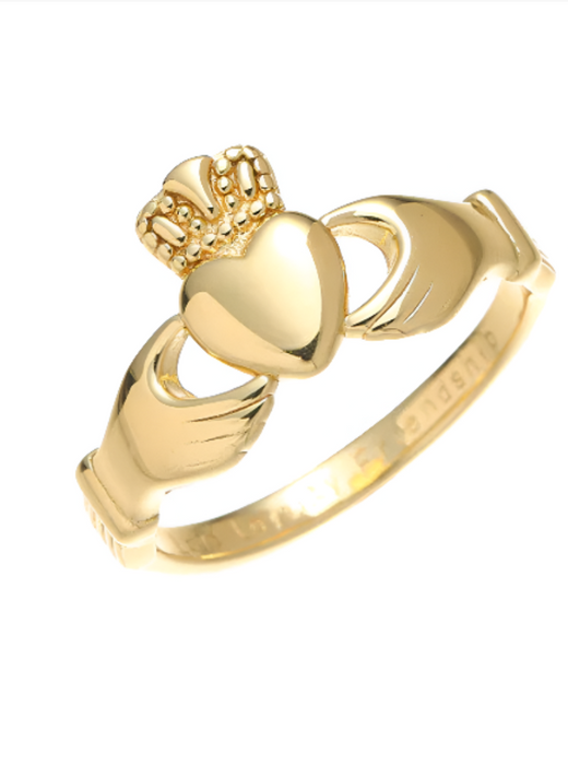 Gold Vermeil Claddagh Plain Ring