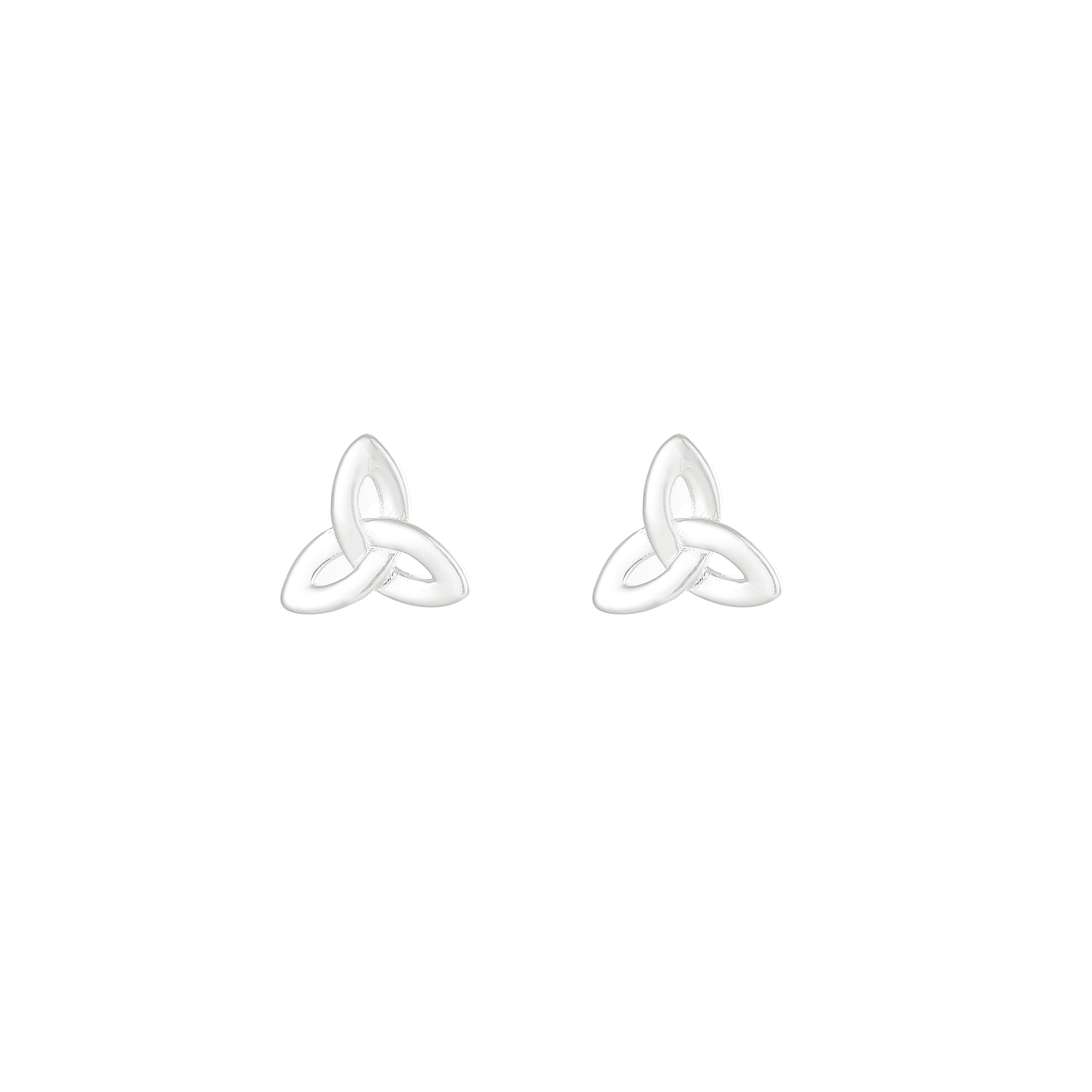 Sterling Silver Plan Trinity Stud Earrings