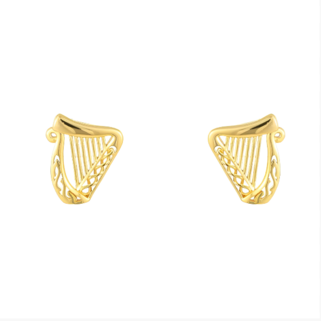 Gold Vermeil Harp Earrings
