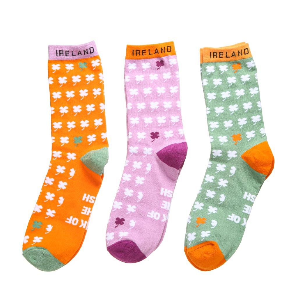 Pack Of 3 Crew Clover Socks