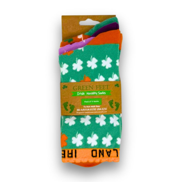 Women's Shamrock Crew Socks Pack of 3 