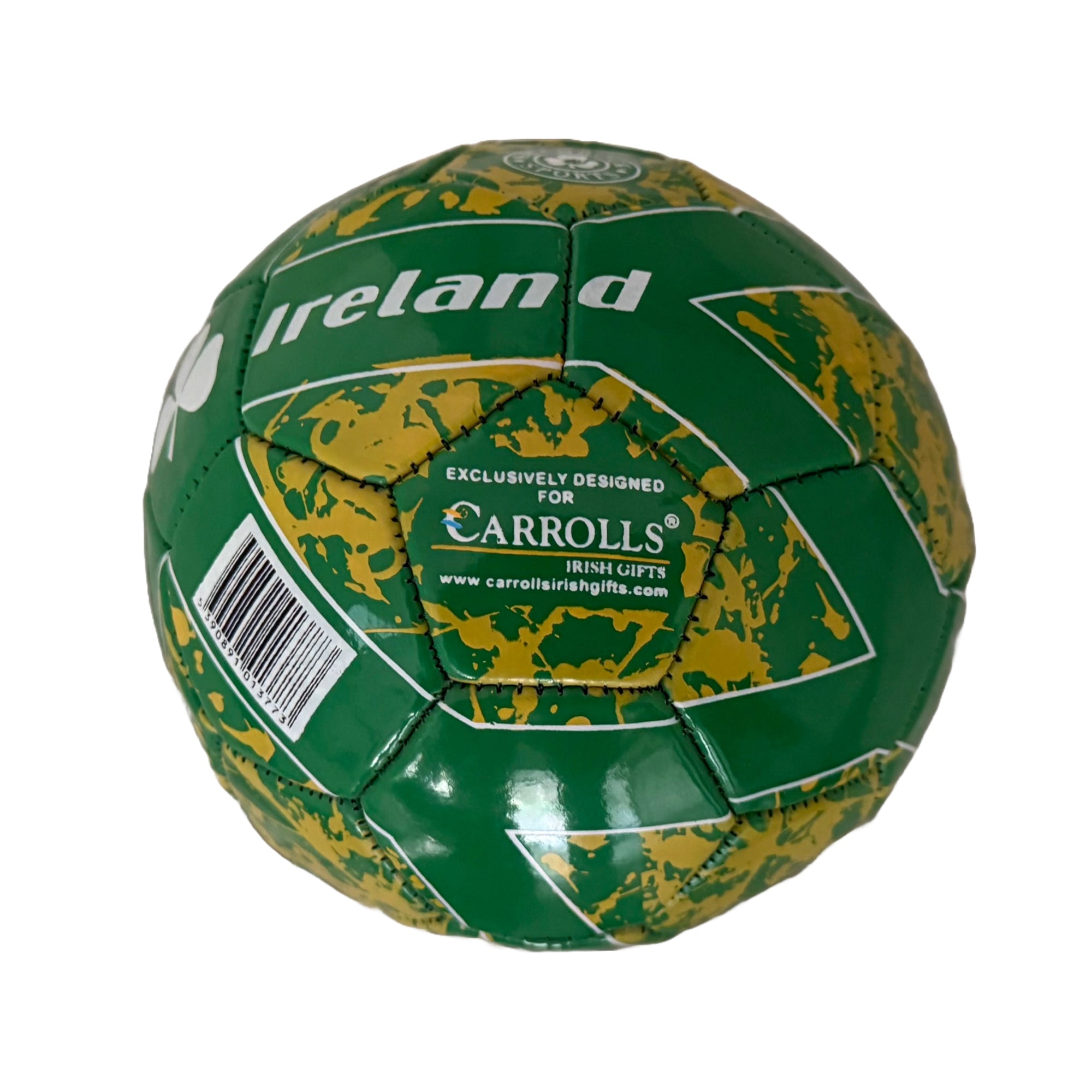 Ireland Designed Soccer Ball With White Shamrock Design Size 2 