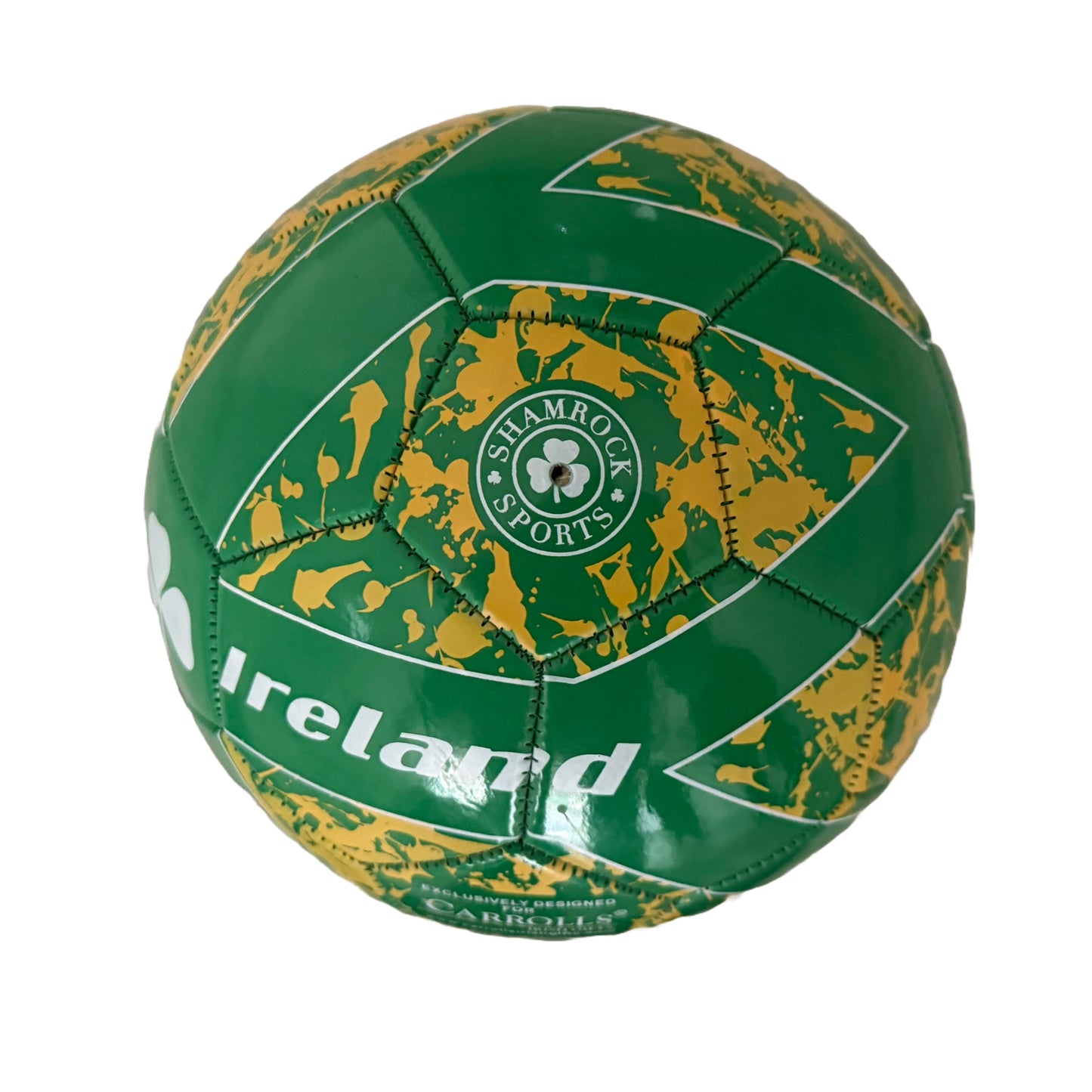 Ireland Designed Soccer Ball With White Shamrock Design Size 5