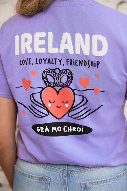 Ladies Gra Mo Chroi Lilac T-Shirt