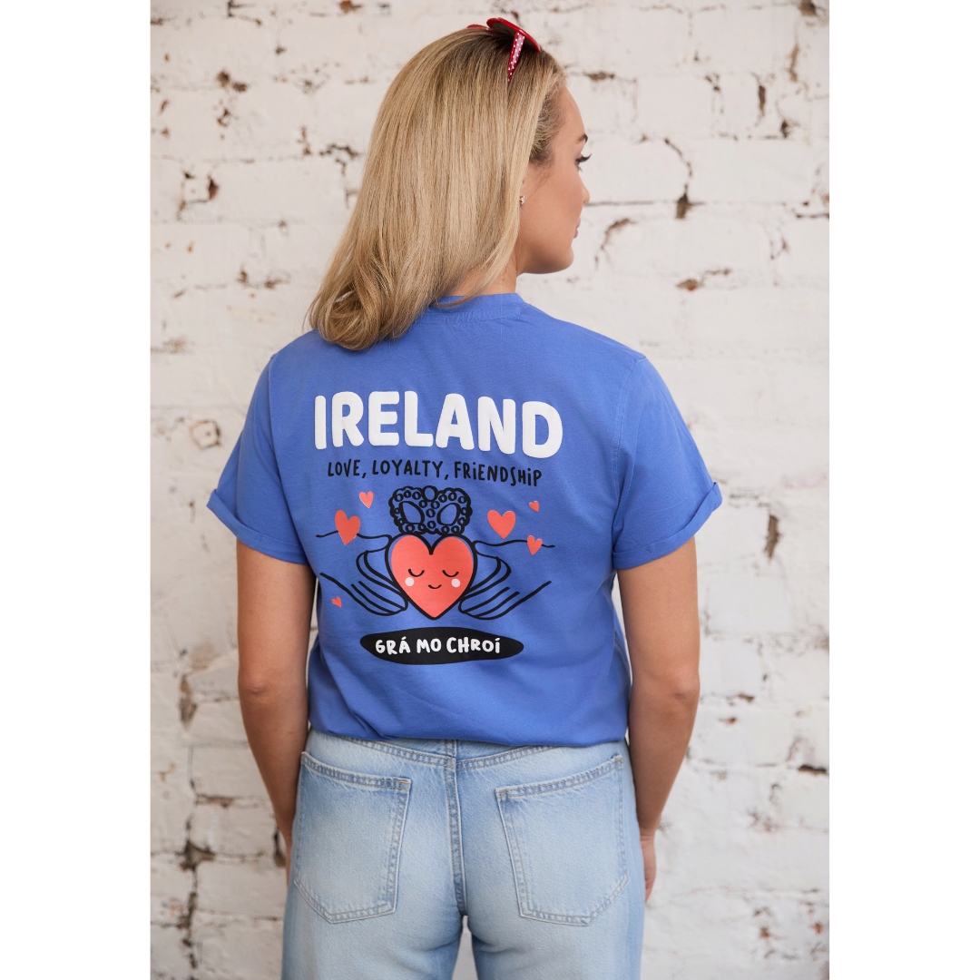 Ladies Gra Mo Chroi Corn Blue T-Shirt 