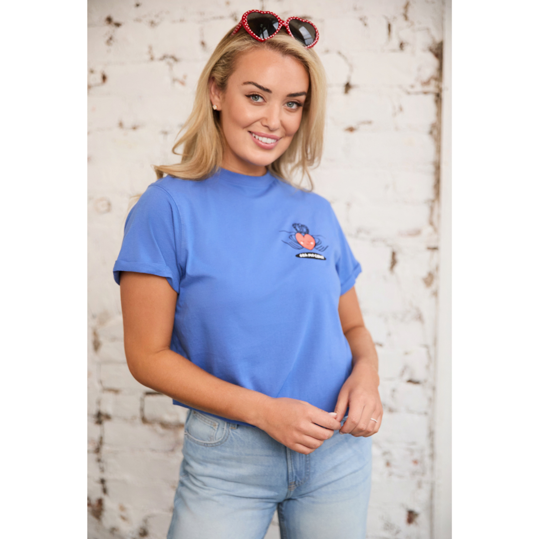Ladies Gra Mo Chroi Corn Blue T-Shirt