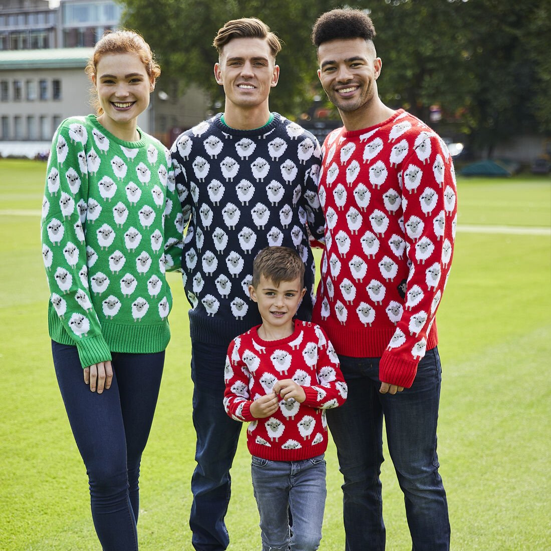 Unisex All Over Sheep Knit Green Jumper