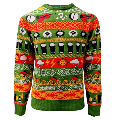 Unisex Green Multi Islander Knit Jumper