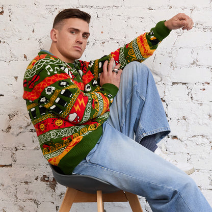 Unisex Green Multi Islander Knit Jumper