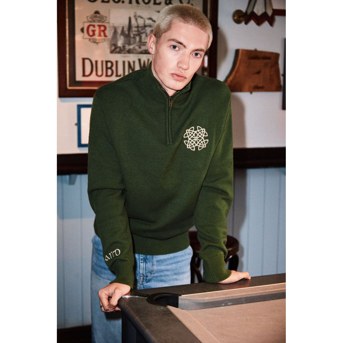 Celtic Knot Sage 1/4 Zip Jumper
