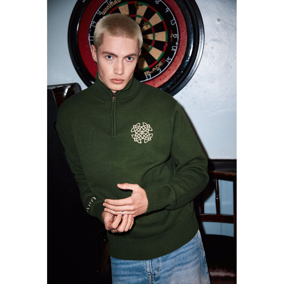Celtic Knot Sage 1/4 Zip Jumper