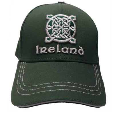 Embossed Ireland Celtic Knot Green Baseball Cap