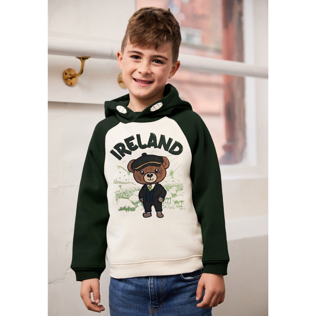 Kids Ireland Bear Green Hoodie