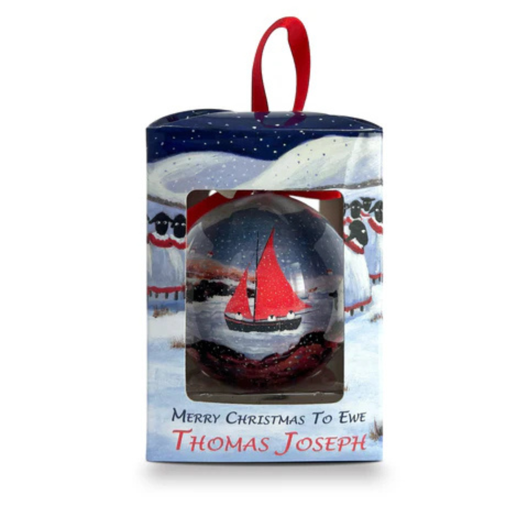 I Saw Three Sheep Gone Sailing Christmas Bauble 