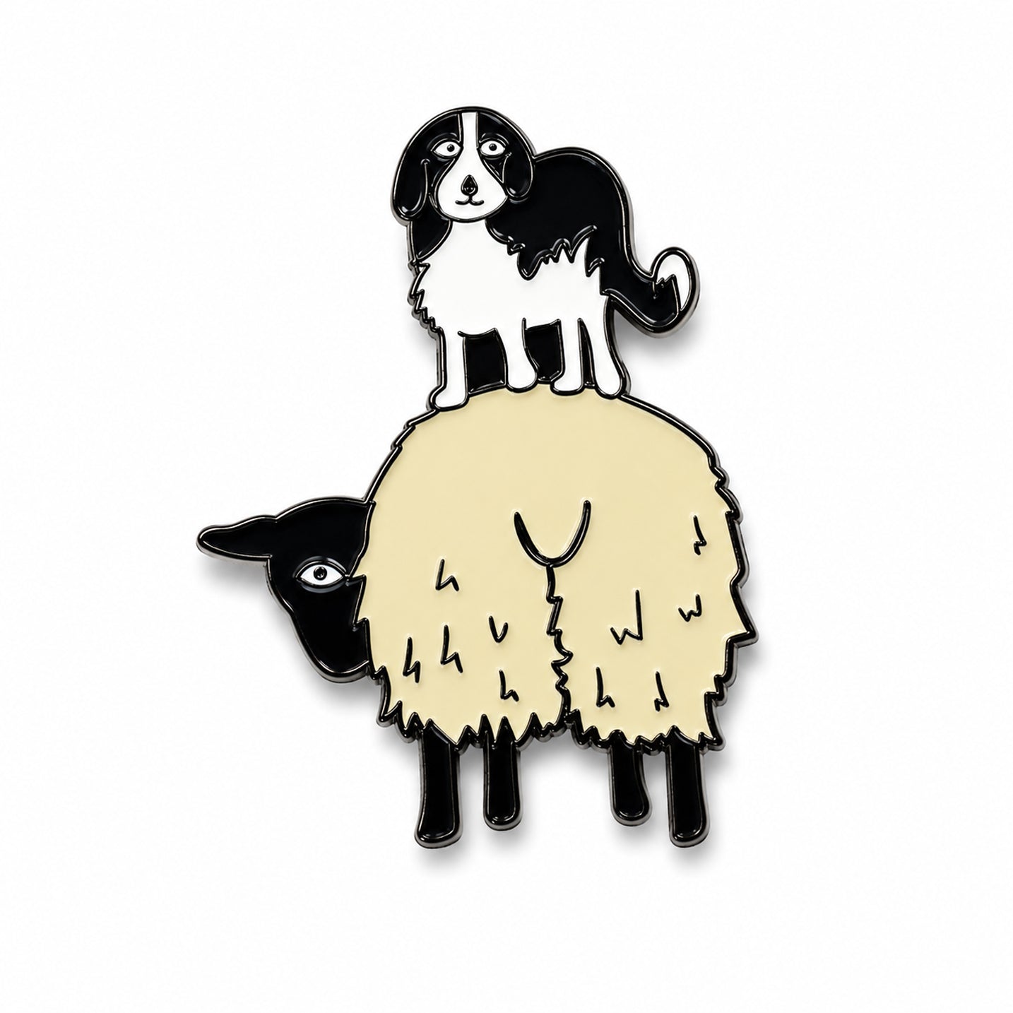 Sheep and Collie Enamel Pin