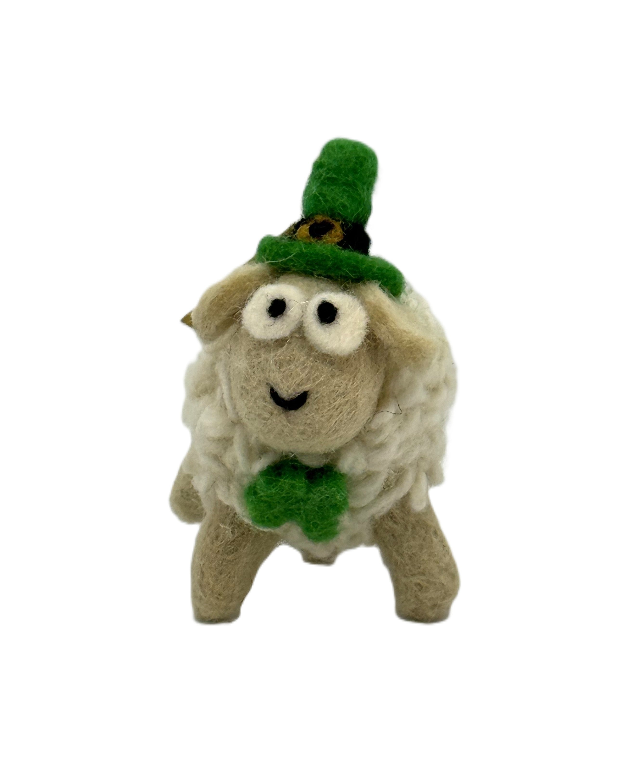 Small White Sheep with Green Hat 