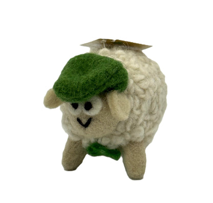 Small Sheep with Green Tweed Cap