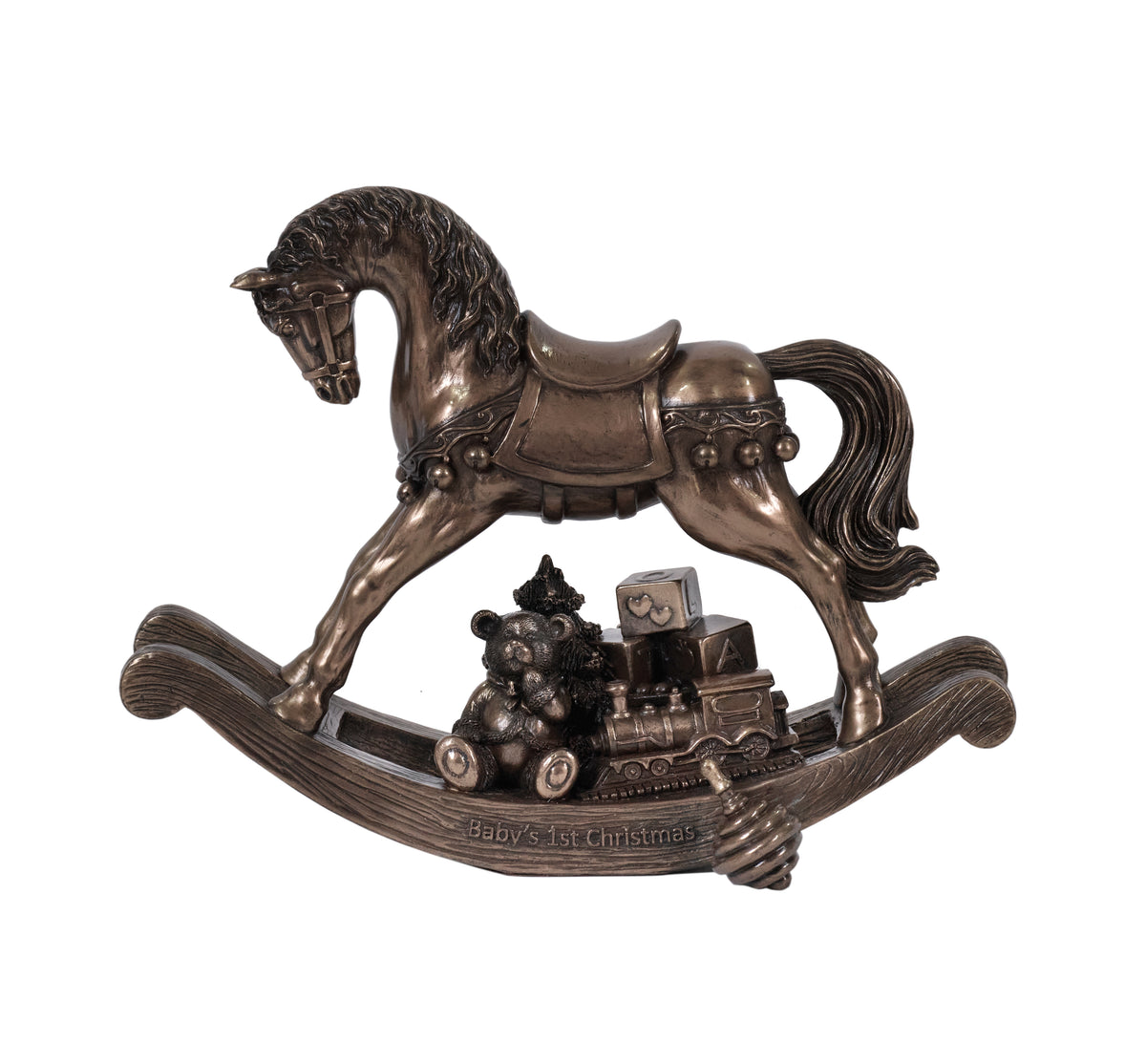 Baby's First Christmas Bronze Rocking Horse Ornament