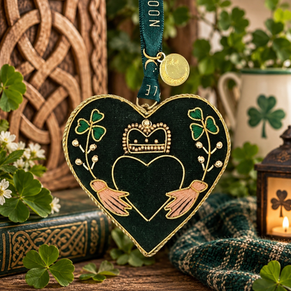 Claddagh Velvet Beaded Christmas Decoration