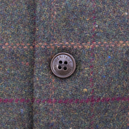 Men's Tweed Box Check Waistcoat Green