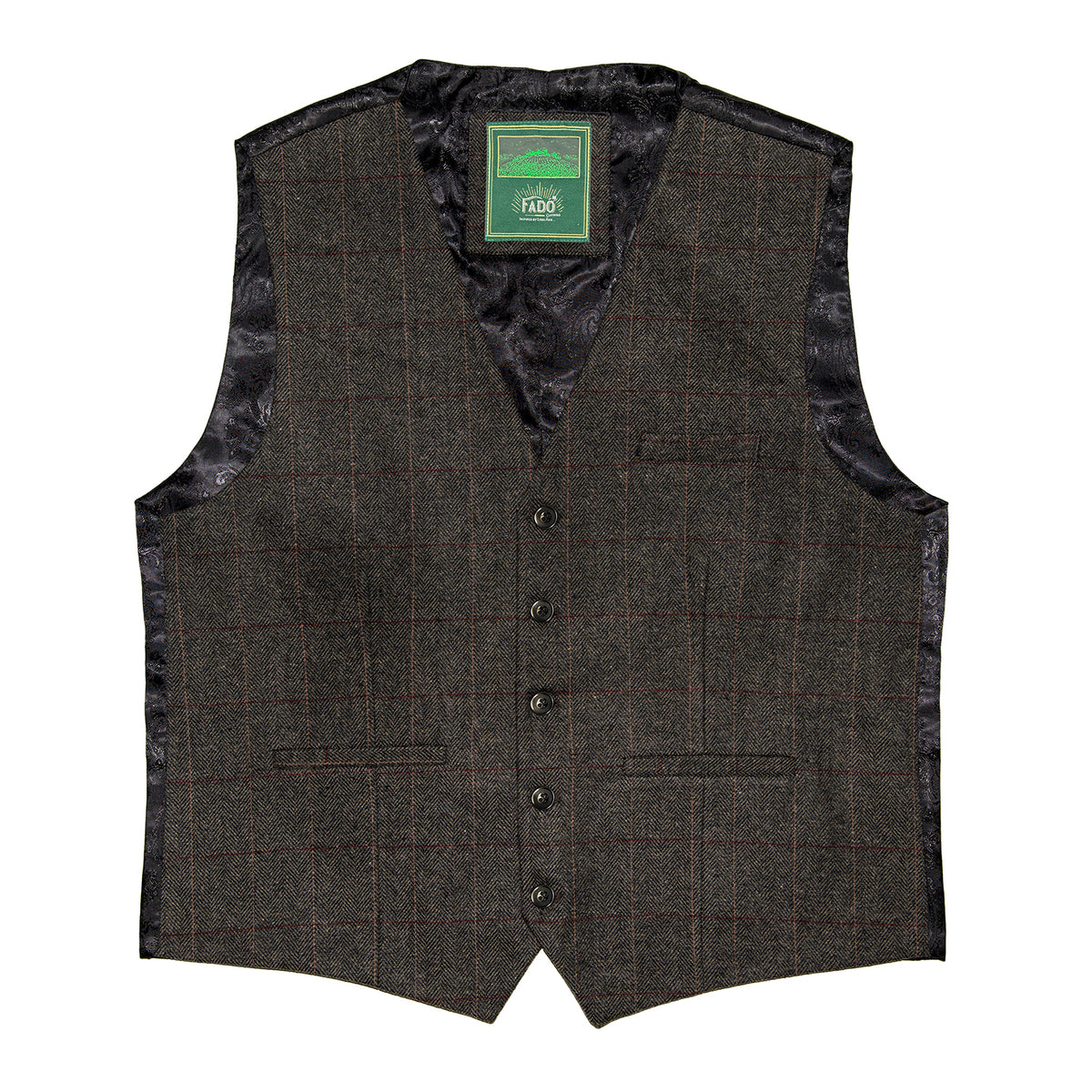 Heritage Herringbone Tweed Waistcoat Grey