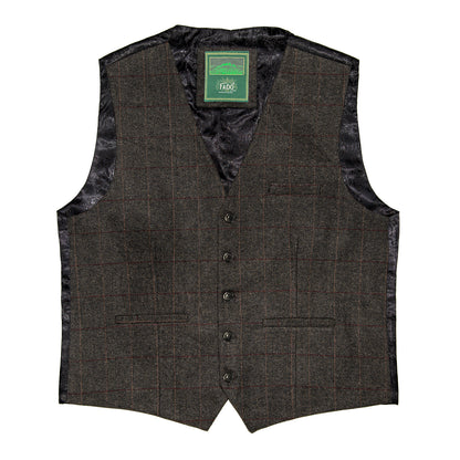 Heritage Herringbone Tweed Waistcoat Grey