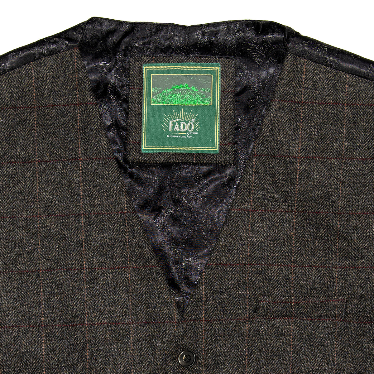 Heritage Herringbone Tweed Waistcoat Grey 