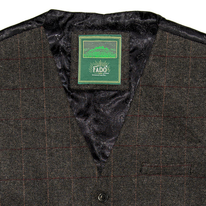 Heritage Herringbone Tweed Waistcoat Grey