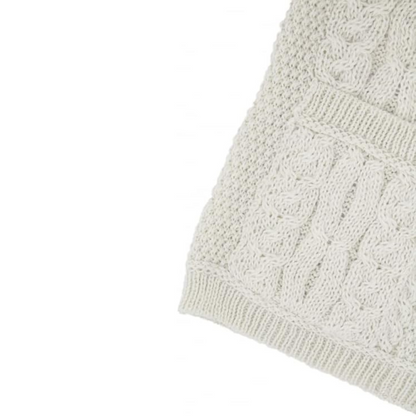 Ladies Aran Short Edge To Edge Natural Cardigan