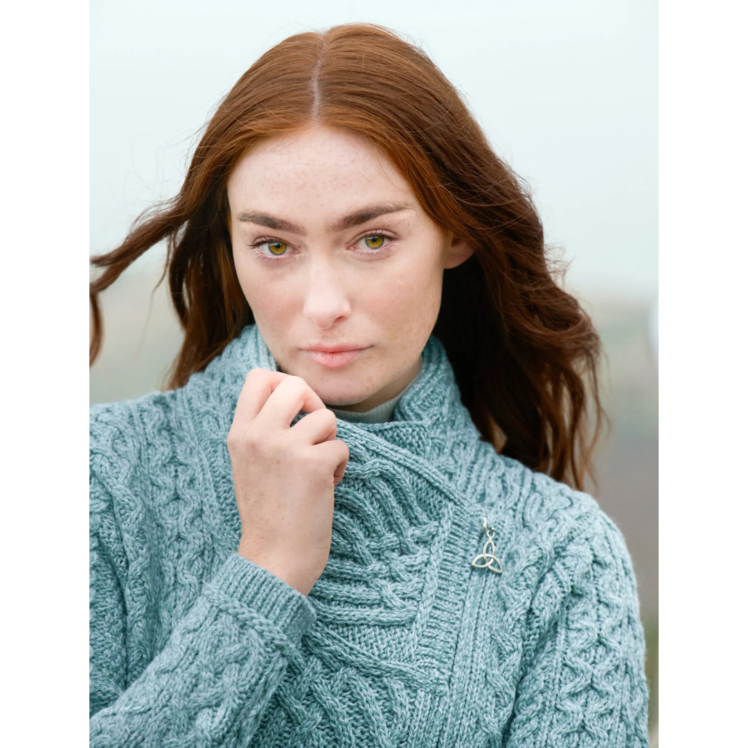 Ladies Side Zip Aran Mermaid Cardigan 
