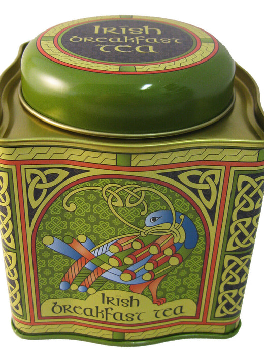 Irish Breakfast Tea Celtic Peacock Irish Weave Designed Tin