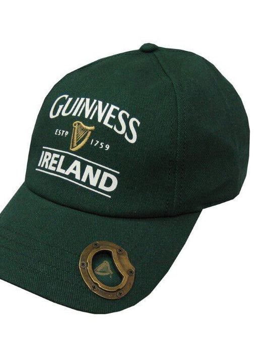 Dark green baseball cap with Guinness Ireland logo and harp emblem