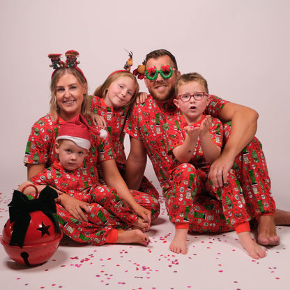 Kids Red Christmas Zip Onesie
